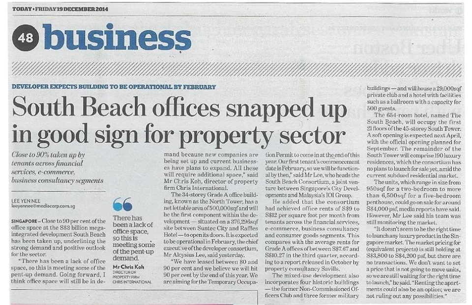 South Beach Offices Snapped Up in Good Sign